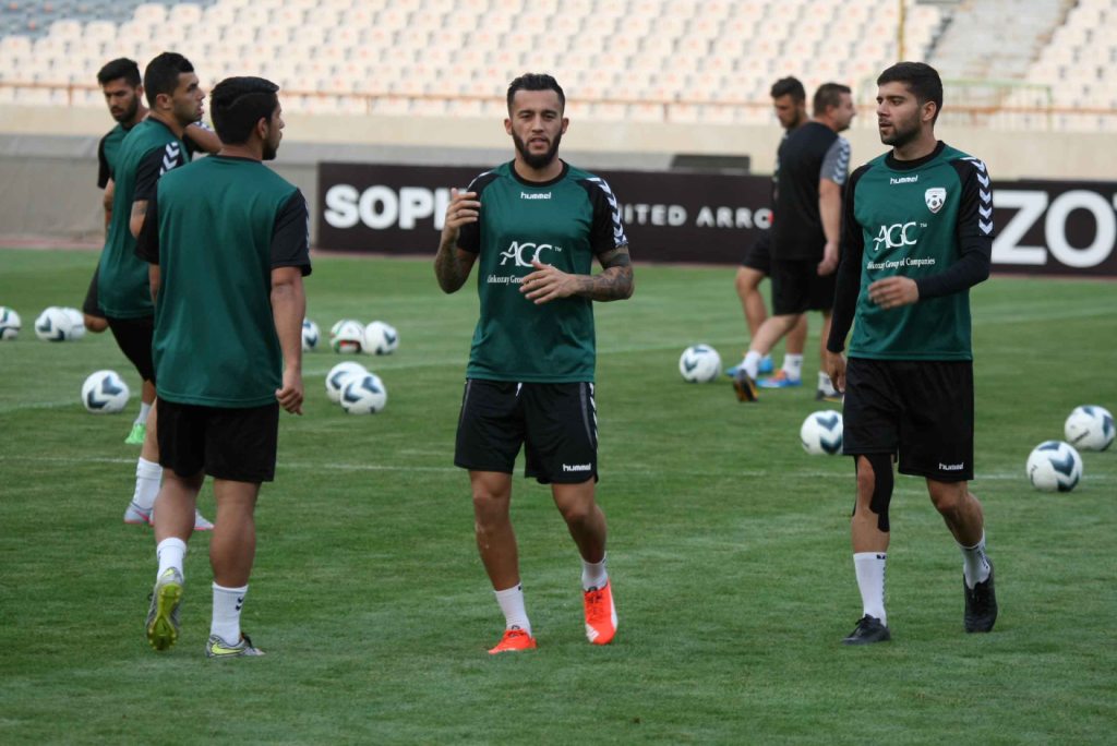 آخرین تمرین تیم ملی افغانستان در ورزشگاه آزادی برگزار شد